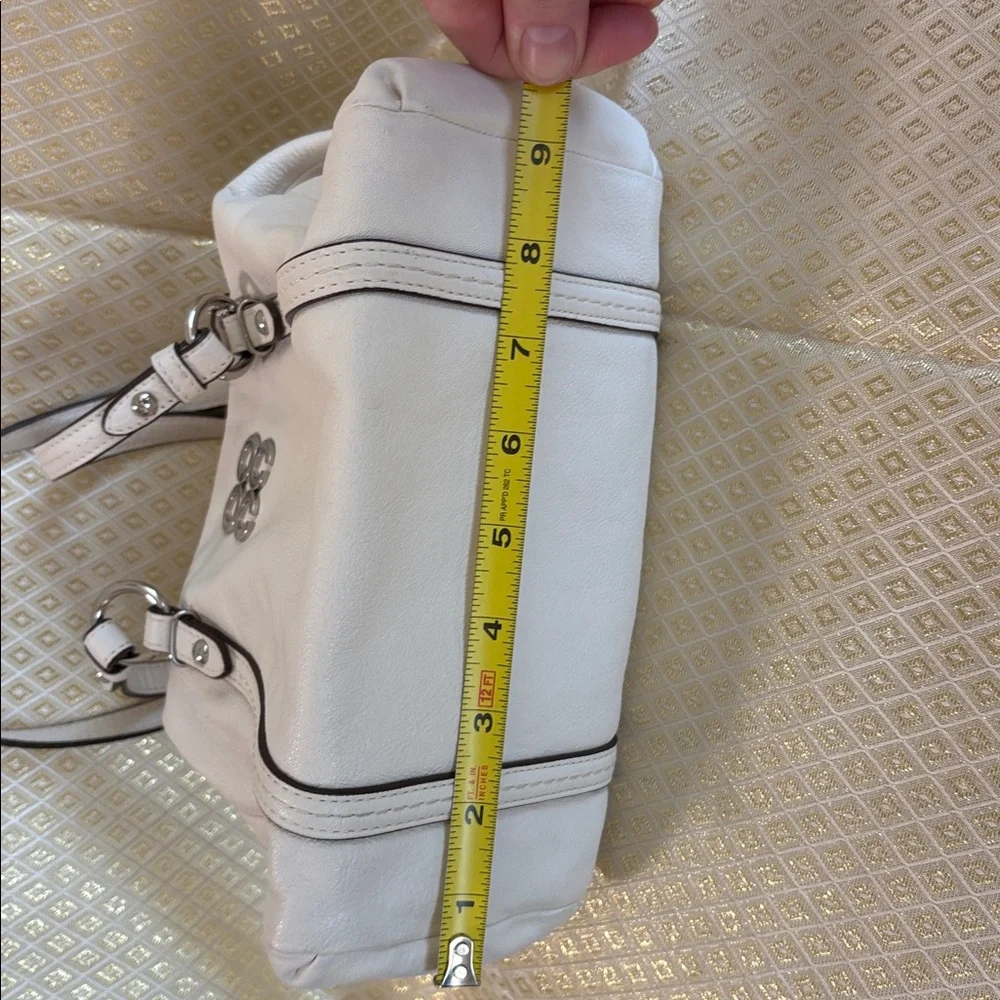 Coach White Leather Satchel purse bag 9”x 6”4 1/2” - Picture 10 of 11